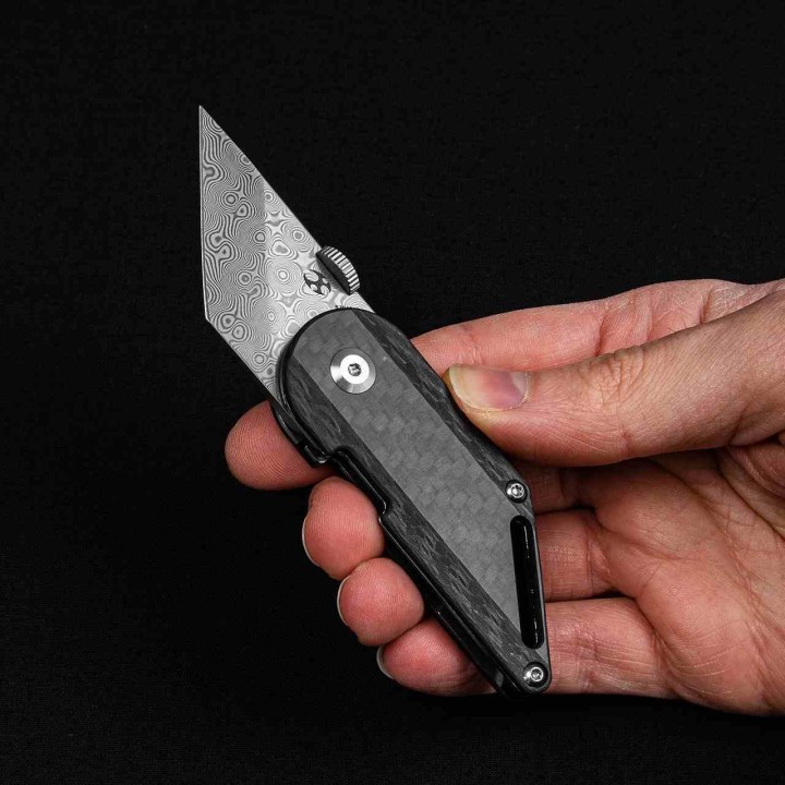 Couteau Kansept Pinkerton Dash Fibre de Carbone Lame Tanto Damas IKBS Linerlock K3045A1 - Livraison Gratuite