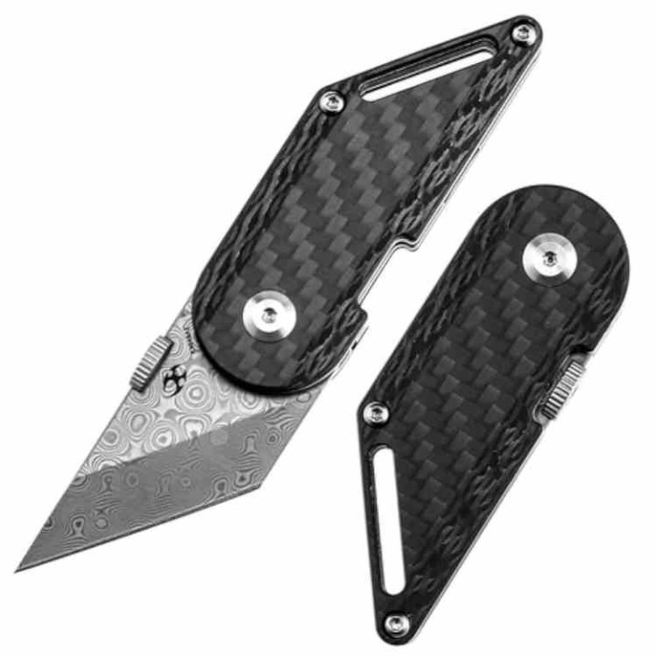 Couteau Kansept Pinkerton Dash Fibre de Carbone Lame Tanto Damas IKBS Linerlock K3045A1 - Livraison Gratuite