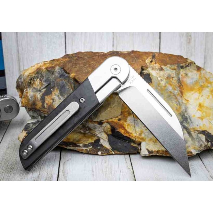 Couteau Finch RECIPROCITY CFiber Lame Wharncliffe Acier 154CM Manche Fibre Carbone IKBS Clip FKCRP110 - Livraison Gratuite