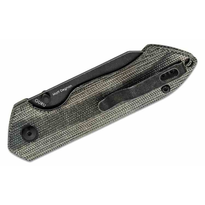 Couteau Kizer Guru Black Lame Acier 154CM Manche Micarta IKBS Linerlock Clip KIV3504C1 - Livraison Gratuite