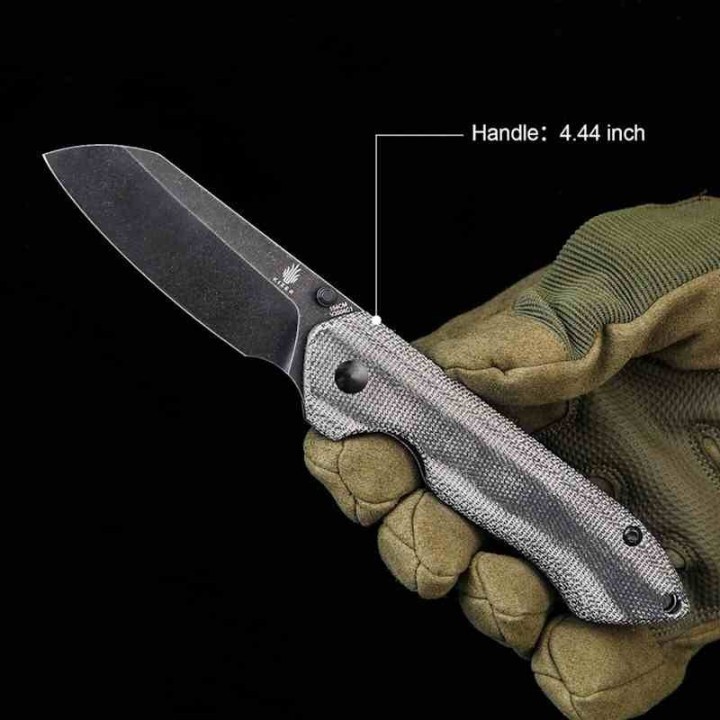 Couteau Kizer Guru Black Lame Acier 154CM Manche Micarta IKBS Linerlock Clip KIV3504C1 - Livraison Gratuite
