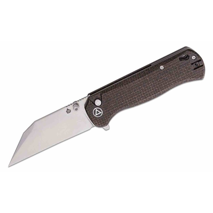 Couteau QSP Swordfish Brown Lame Wharncliffe Acier 14C28N Manche Micarta IKBS Button Lock Clip QS149C1 - Livraison Gratuite