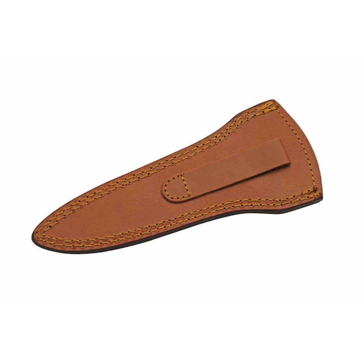Couteau De Chasse Pig Stricker Red Lame Damas 256 Couches Manche Bois Etui Cuir DM1367RD - Livraison Gratuite