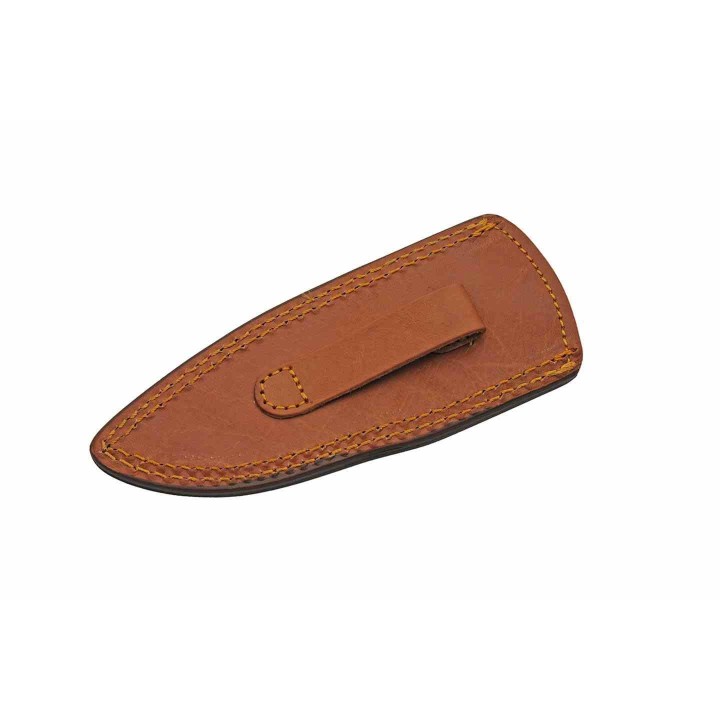 Couteau Damas Skinner Manche Os de Chameau/Résine Lame 256 Couches Etui Cuir DM1370RD - Livraison Gratuite