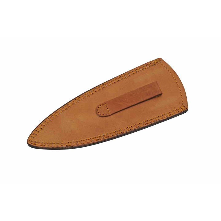 Couteau Dague Bleu Lame Damas 256 Couches Manche Bois Etui Cuir DM1371BL - Livraison Gratuite 