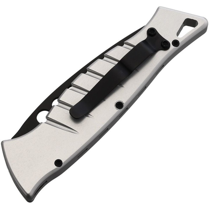 Couteau Automatique Piranha Amazon Tactical Silver Alu Lame Acier 154CM Button Lock Clip USA PKCP3ST - Livraison Gratuite
