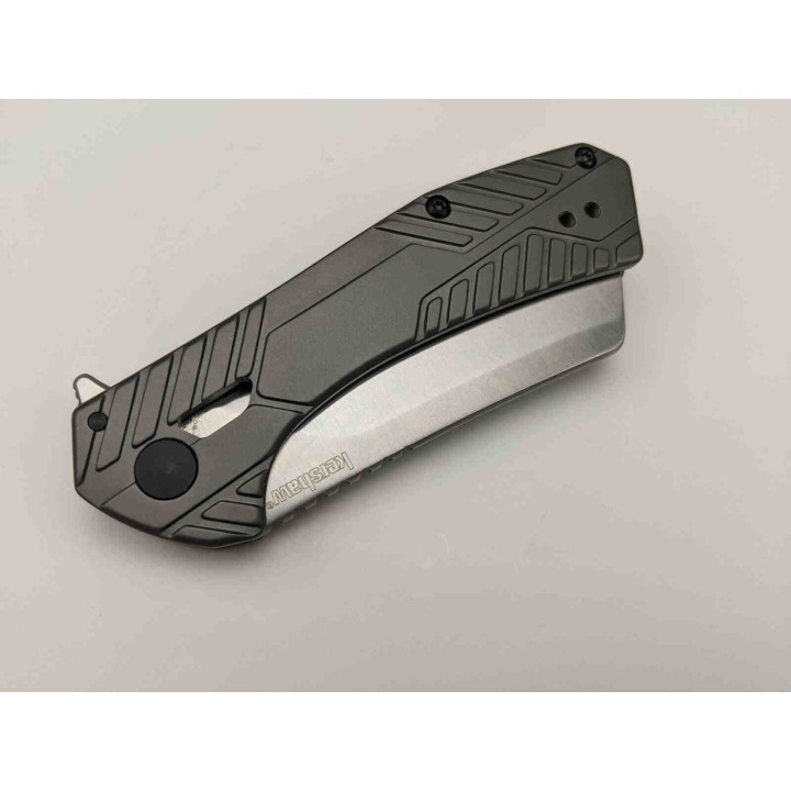 Couteau Kershaw Static KVT Manche Acier Lame Cleaver Acier 8Cr13MoV Framelock Clip KS3445 - Livraison Gratuite