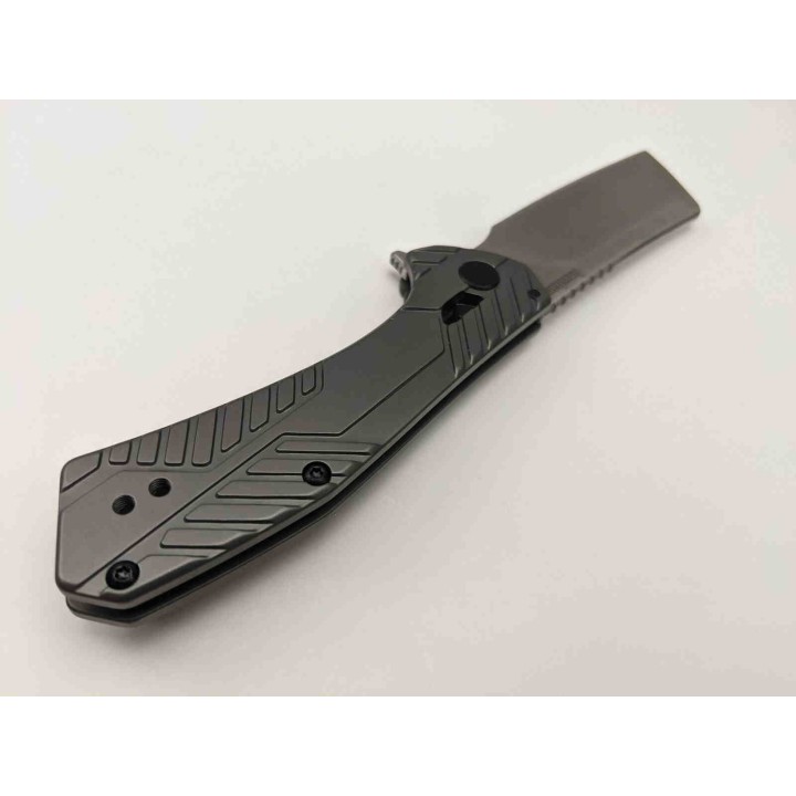 Couteau Kershaw Static KVT Manche Acier Lame Cleaver Acier 8Cr13MoV Framelock Clip KS3445 - Livraison Gratuite