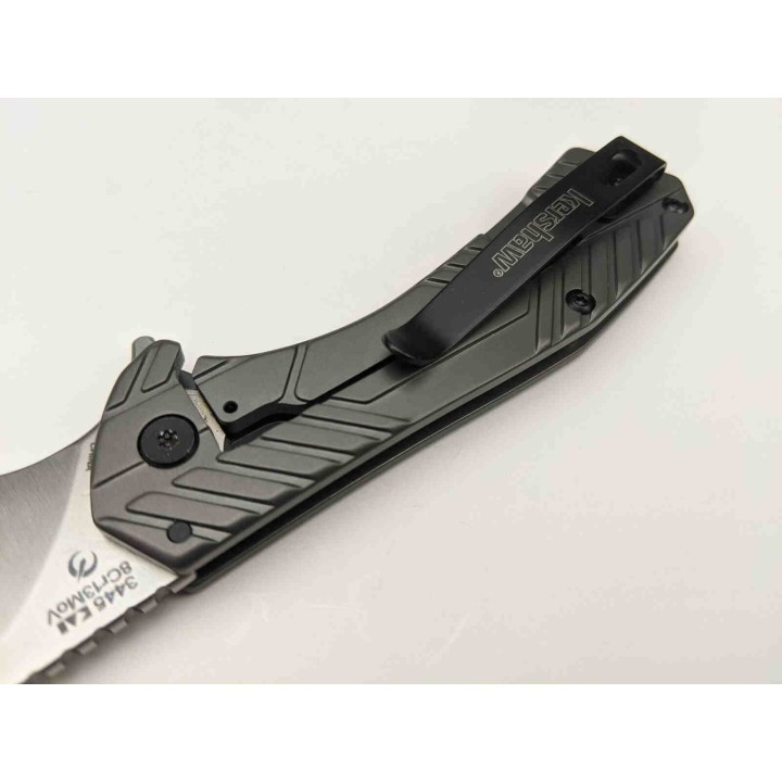 Couteau Kershaw Static KVT Manche Acier Lame Cleaver Acier 8Cr13MoV Framelock Clip KS3445 - Livraison Gratuite