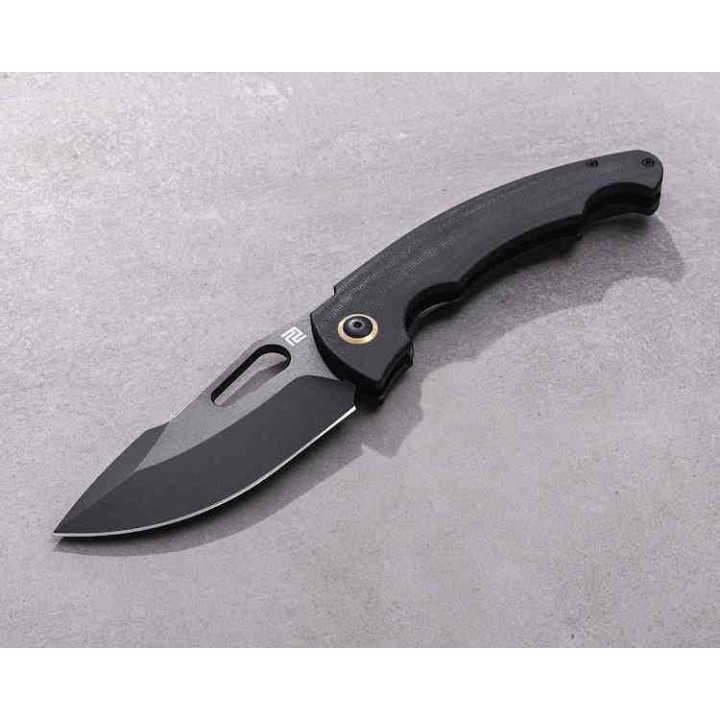 Couteau ArtisanCutlery Xcellerator Black Lame Acier AR-RPM9 Manche Micarta Clip Titane ATZ1860PBMBK - Livraison Gratuite