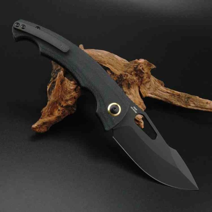 Couteau ArtisanCutlery Xcellerator Black Lame Acier AR-RPM9 Manche Micarta Clip Titane ATZ1860PBMBK - Livraison Gratuite
