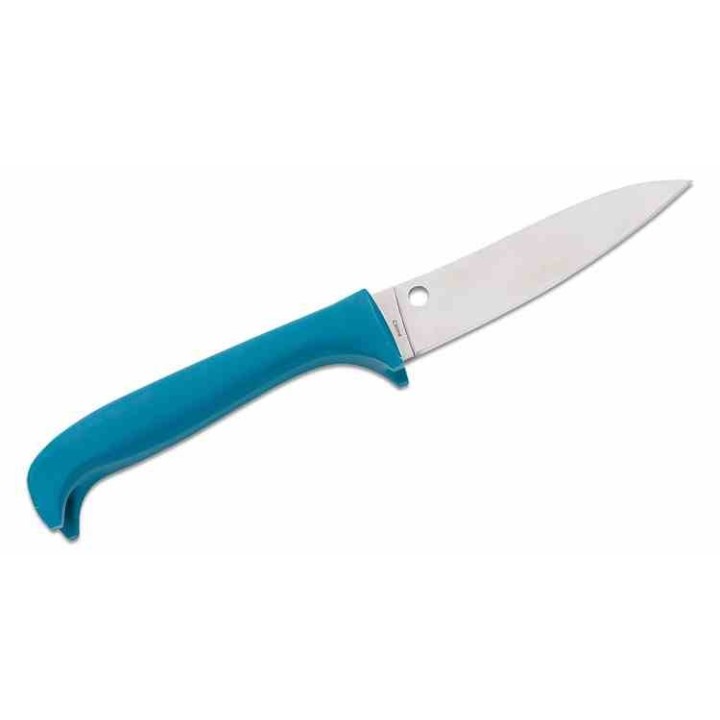 Couteau de Cuisine Spyderco Counter Critter Lame Acier 7Cr17 Manche Plastique Bleu SCK21PBL - Livraison Gratuite