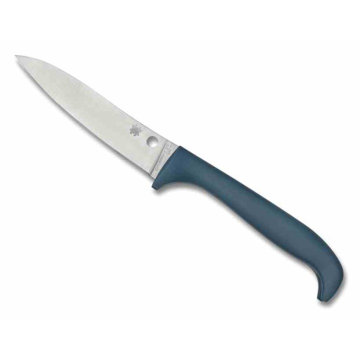 Couteau de Cuisine Spyderco Counter Critter Lame Acier 7Cr17 Manche Plastique Bleu SCK21PBL - Livraison Gratuite