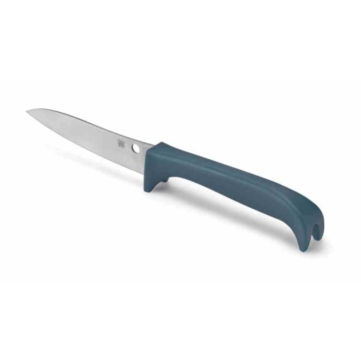 Couteau de Cuisine Spyderco Counter Critter Lame Acier 7Cr17 Manche Plastique Bleu SCK21PBL - Livraison Gratuite