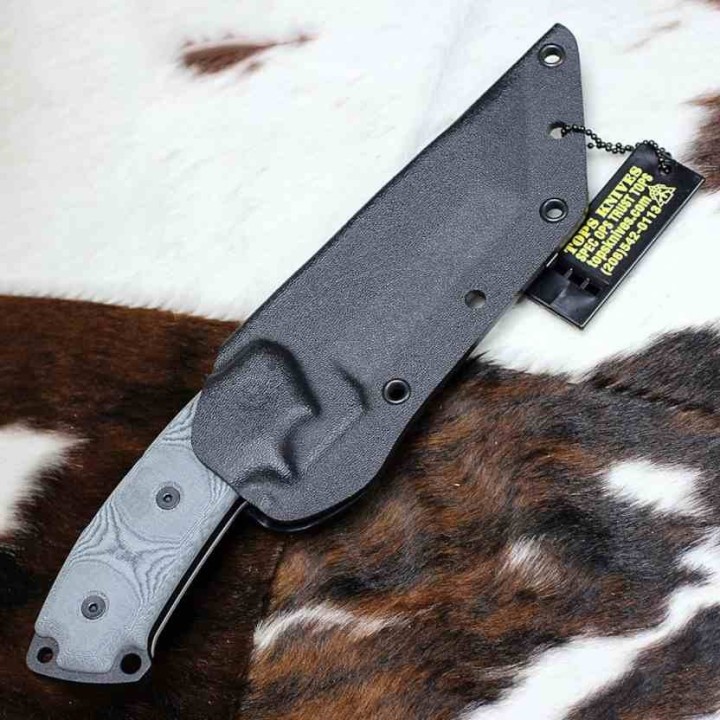Couteau Tops Steel Eagle Hunter Point Saw  Lame Acier Carbone 1095 Manche Micarta Etui Kydex USA TPSE105C - Livraison Gratuite