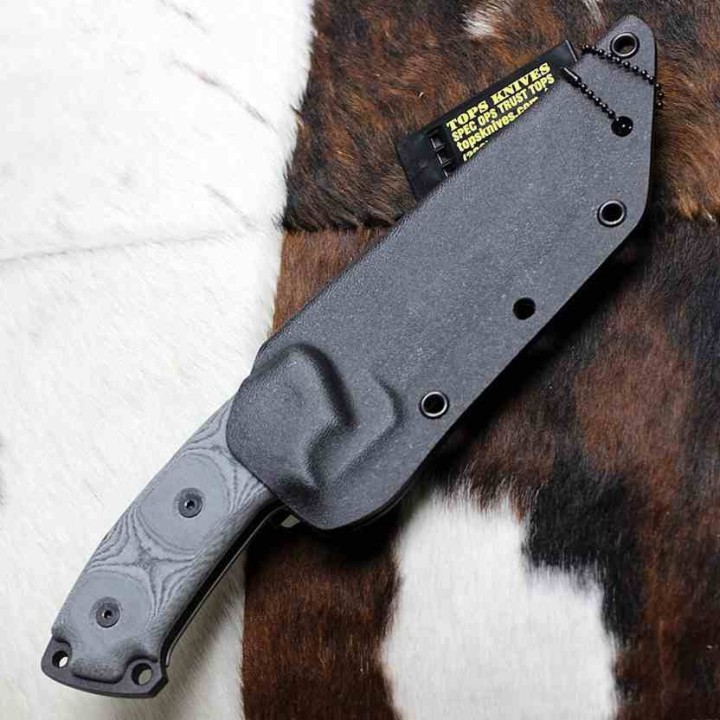 Couteau Tops Steel Eagle Hunter Point Lame Acier Carbone 1095 Manche Micarta Etui Kydex Made USA TPSE105E - Livraison Gratuite