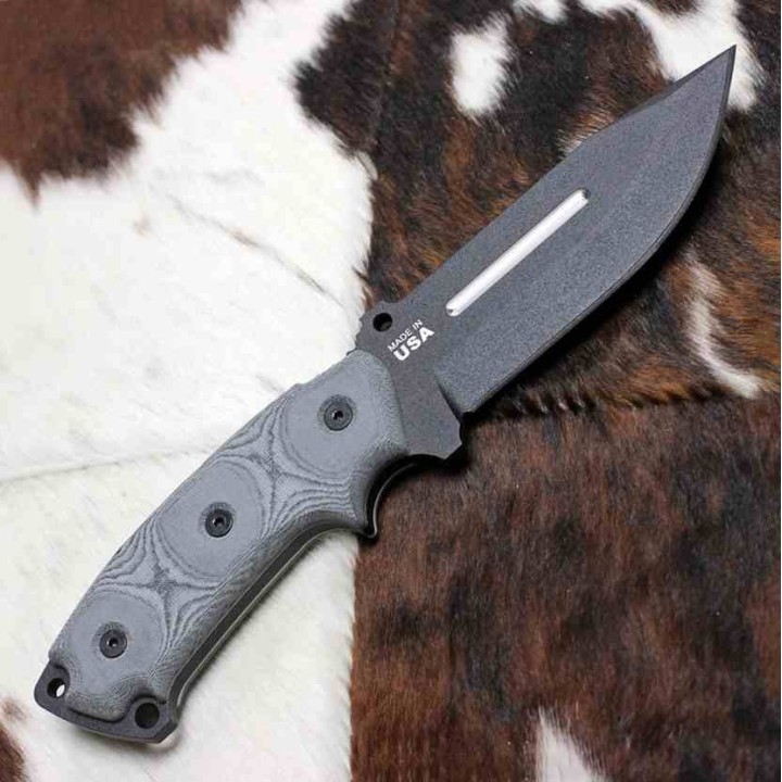 Couteau Tops Steel Eagle Hunter Point Lame Acier Carbone 1095 Manche Micarta Etui Kydex Made USA TPSE105E - Livraison Gratuite