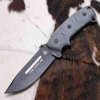 Couteau Tops Steel Eagle Hunter Point Lame Acier Carbone 1095 Manche Micarta Etui Kydex Made USA TPSE105E - Livraison Gratuite