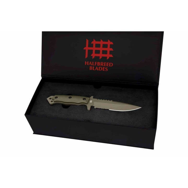 Couteau Halfbreed Blades Medium Infantry Od Green Lame Acier K110 Combo Etui Kydex Australia HBBMIK03OD - Livraison Gratuite