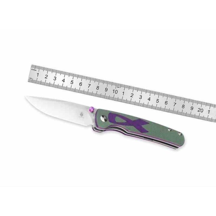 Couteau Kizer Fighter Green 154CM Clip Point Manche Cancer G10 IKBS Linerlock Clip KIV3633C1 - Livraison Gratuite