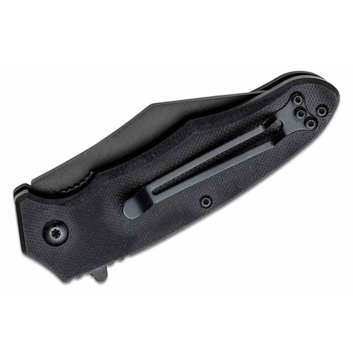 Couteau BLACKHAWK Be-Wharned A/O Black Lame Acier D2 Combo Wharncliffe Manche G10 Clip BH15BW211BK - Livraison Gratuite