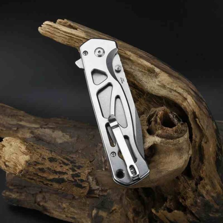 Couteau CJRB Chord Steel Lame Acier AR-RPM9 SW Manche Acier IKBS Button Lock Clip J1927ST - Livraison Gratuite