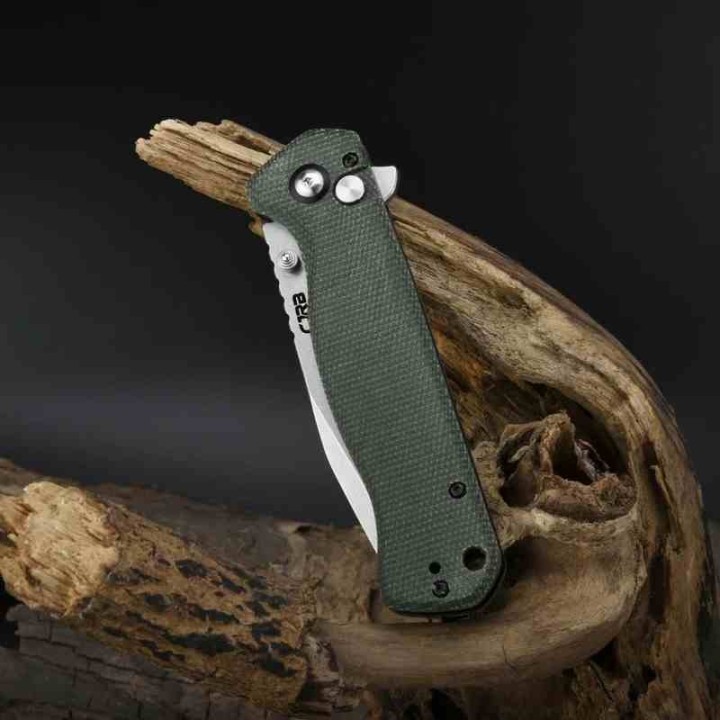 Couteau CJRB Chord Green Lame Acier AR-RPM9 SW Manche Micarta IKBS Button Lock Clip J1927MGN - Livraison Gratuite