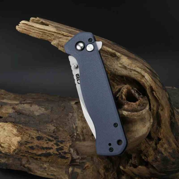 Couteau CJRB Chord Blue/Gray Lame Acier AR-RPM9 SW Manche G10 IKBS Button Lock Clip J1927GY - Livraison Gratuite