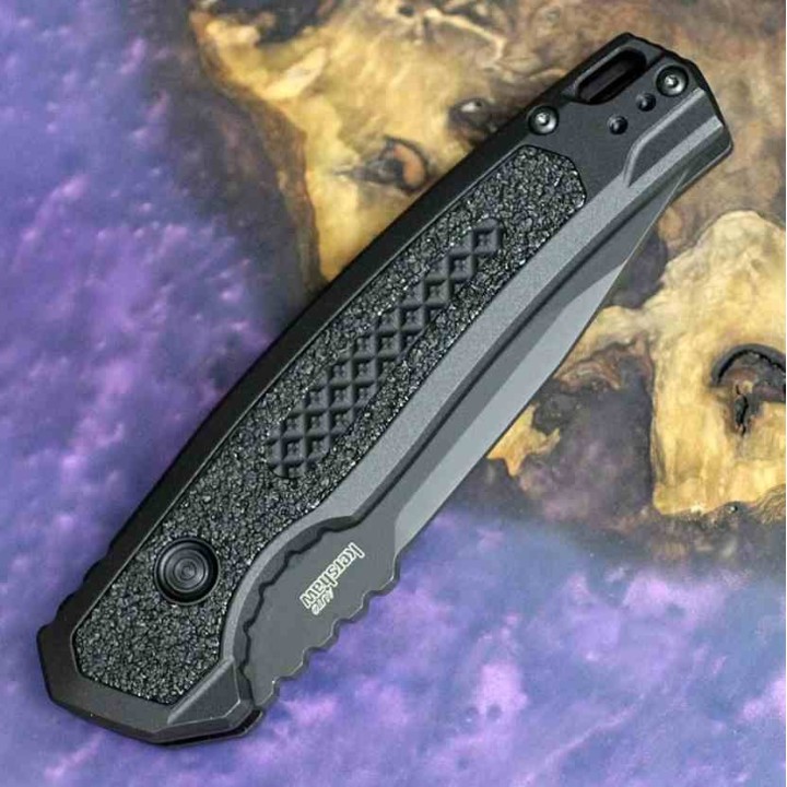 Couteau Kershaw Auto Launch 16 Tanto Lame Acier CPM-M4 Combo Manche Aluminum Button Lock USA KS7105 - Livraison Gratuite