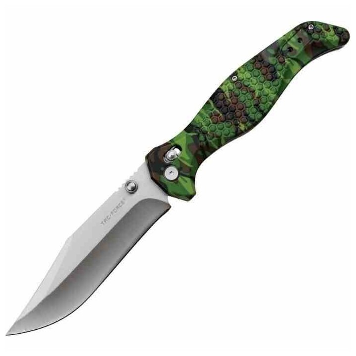 Couteau Tac Force Rapid Lock Camo Lame Acier 3Cr13 Manche Nylon IKBS Clip TF1046C - Livraison Gratuite