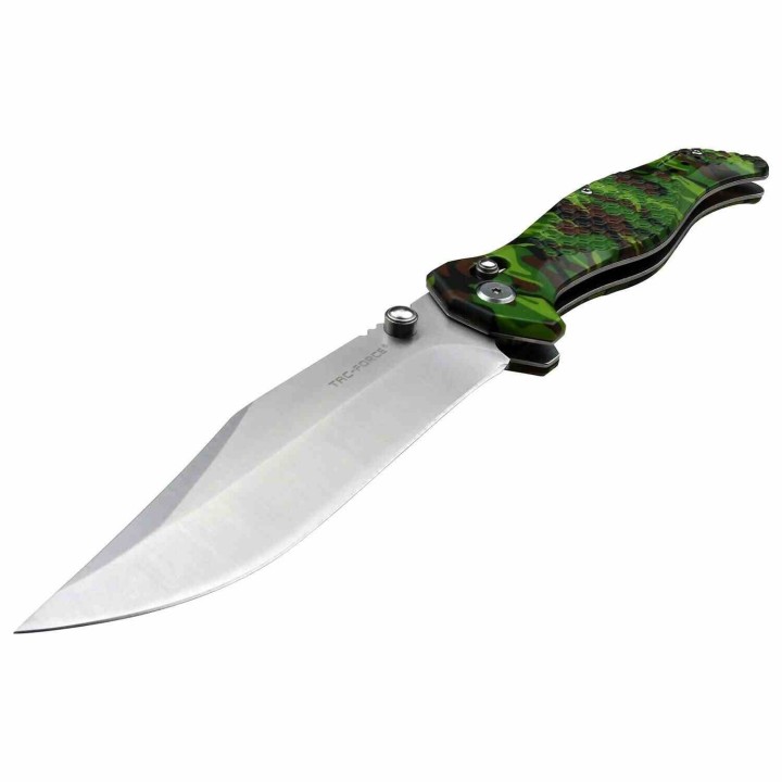 Couteau Tac Force Rapid Lock Camo Lame Acier 3Cr13 Manche Nylon IKBS Clip TF1046C - Livraison Gratuite