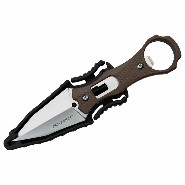 Lot de 2 Couteau Dague Tac Force Lame Spear Point Acier 3Cr13 Manche Abs Etui ABS TFFIX020BR - Livraison Gratuite