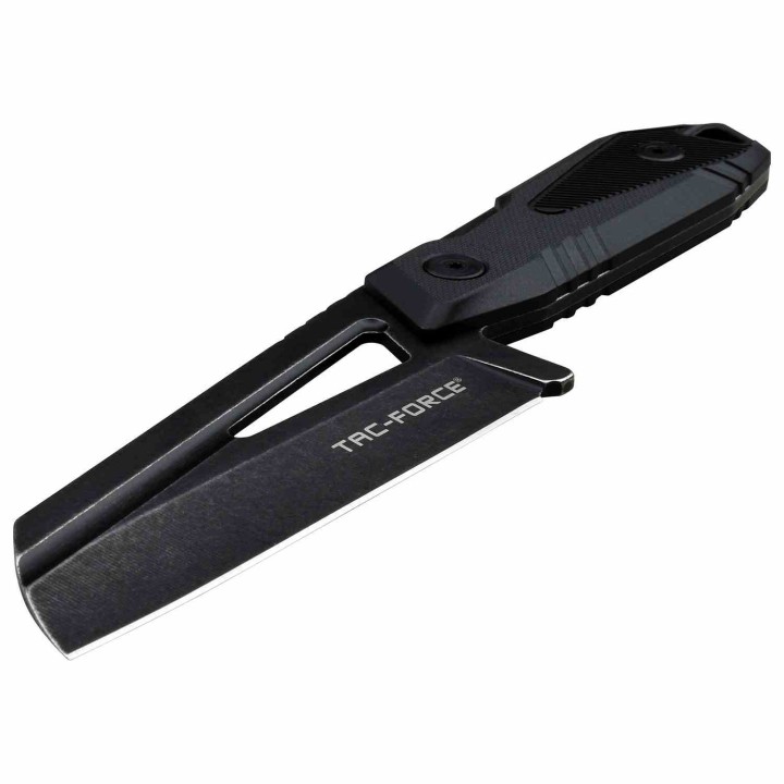 Lot de 2 Couteau Tac Force Cleaver Black Lame Acier 3CR13 Manche Fibre de Nylon Etui Canvas TFFIX021BK - Livraison Gratuite