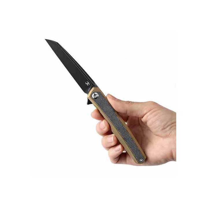 Couteau Kansept Arcus Gold Manche Titane/FCarbone Lame Acier CPM-S35VN IKBS Framelock Clip K1046A4 - Livraison Gratuite