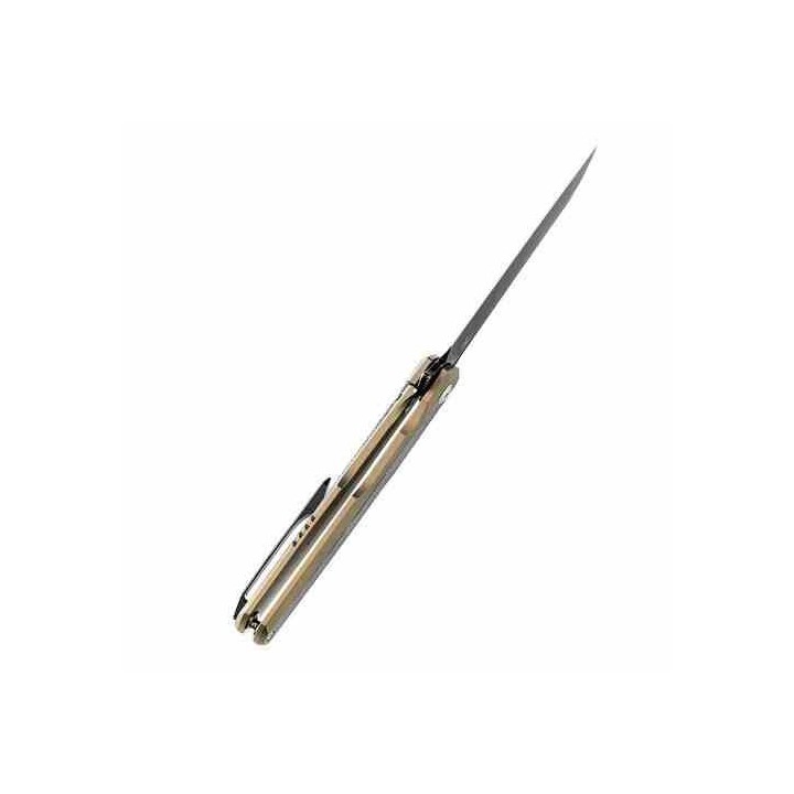 Couteau Kansept Arcus Gold Manche Titane/FCarbone Lame Acier CPM-S35VN IKBS Framelock Clip K1046A4 - Livraison Gratuite