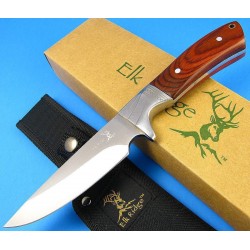 Couteau de Chasse Elk Ridge Acier 440 Manche Bois Etui Nylon ER148 - Livraison Gratuite