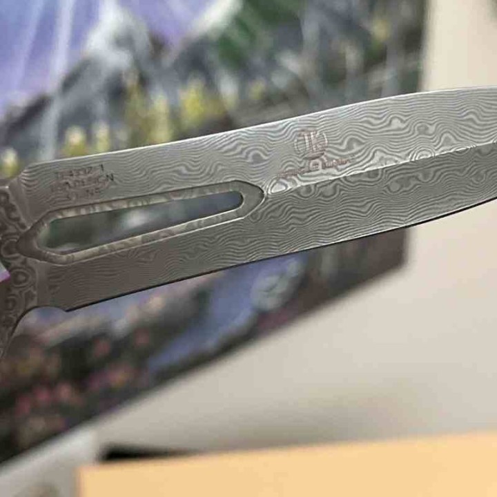 Couteau Defcon JK Series Stilleto Blue Titane Lame Damas  Framelock Clip TF43921 - Livraison Gratuite