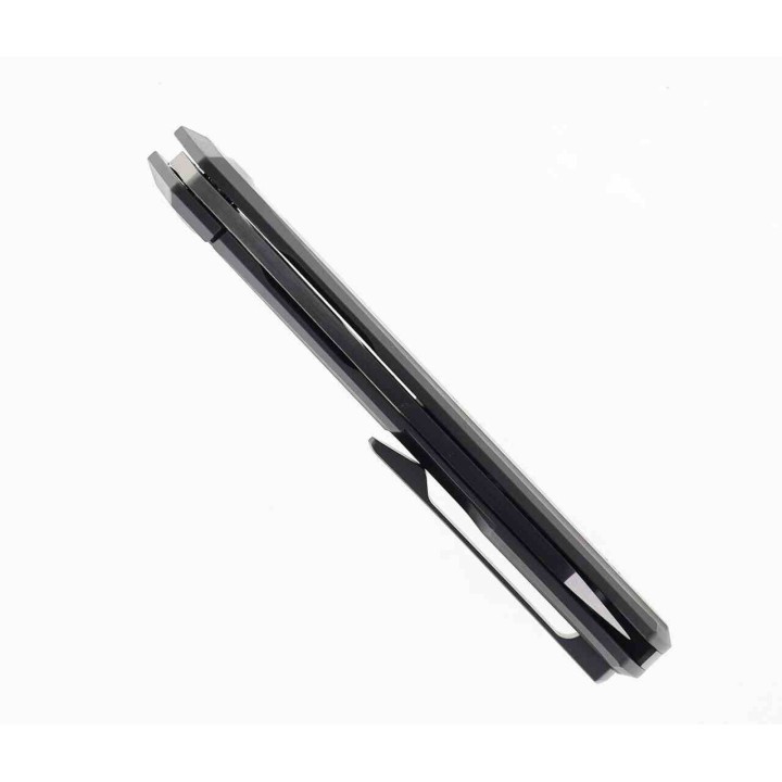 Couteau Kansept Integra Silicon Carbided  Manche Titane Lame Acier Damas IKBS Framelock Clip K1042A1 - Livraison Gratuite
