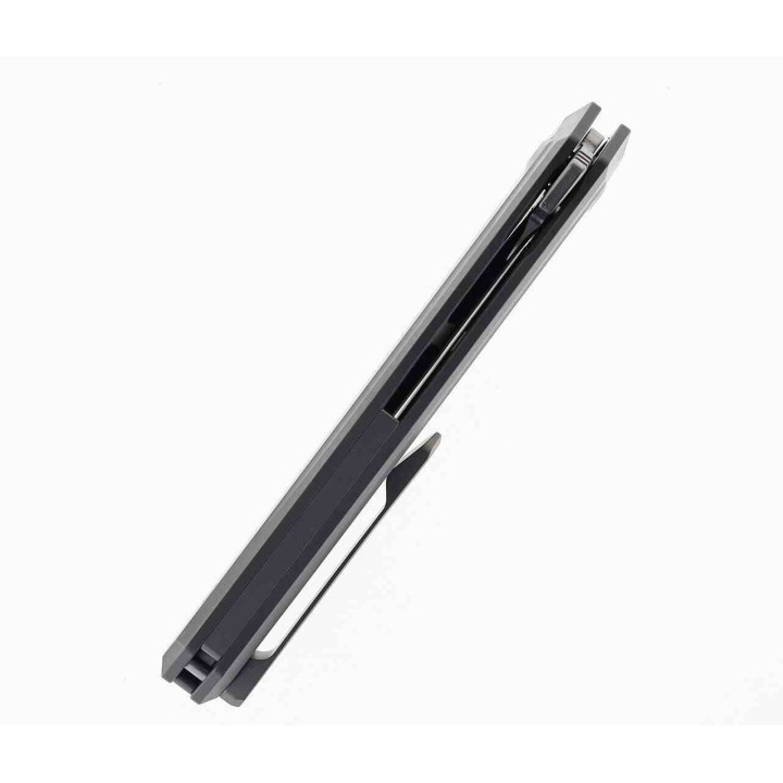 Couteau Kansept Integra Silicon Carbided  Manche Titane Lame Acier Damas IKBS Framelock Clip K1042A1 - Livraison Gratuite