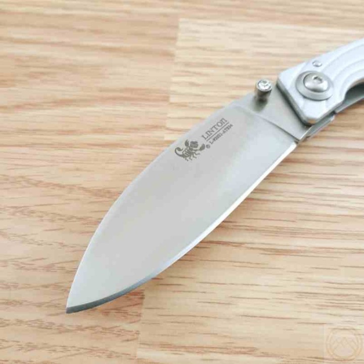 Couteau Linton Cutlery Silver Manche Aluminum Lame Acier ATS-34 Linerlock L92021ALW - Livraison Gratuite