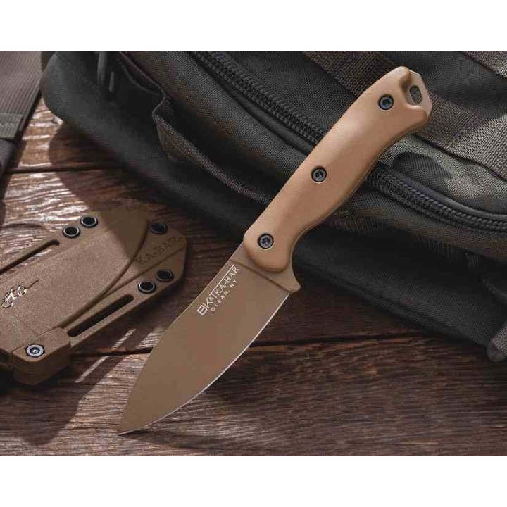 Couteau KA-BAR Becker Nessmuk Tan Lame Acier Carbone 1095 Manche Ultramid Etui Polymer Made USA BKR19 - Livraison Gratuite