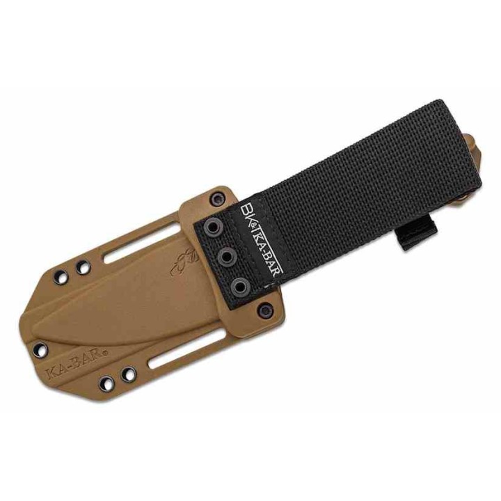 Couteau KA-BAR Becker Nessmuk Tan Lame Acier Carbone 1095 Manche Ultramid Etui Polymer Made USA BKR19 - Livraison Gratuite