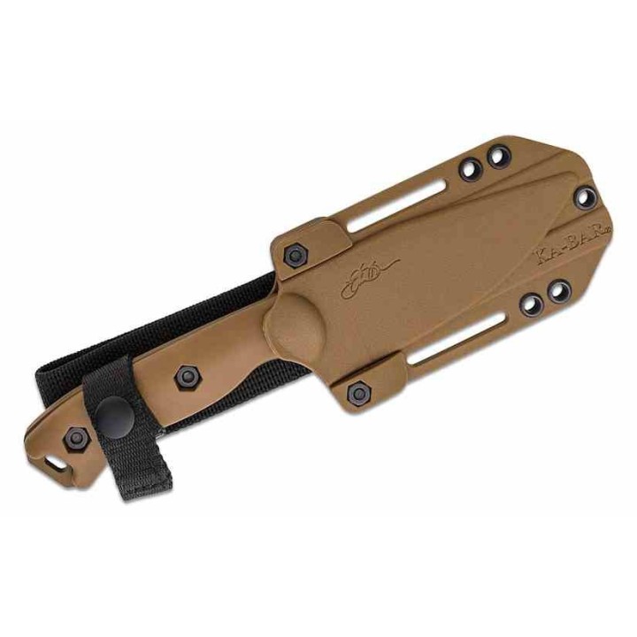 Couteau KA-BAR Becker Nessmuk Tan Lame Acier Carbone 1095 Manche Ultramid Etui Polymer Made USA BKR19 - Livraison Gratuite