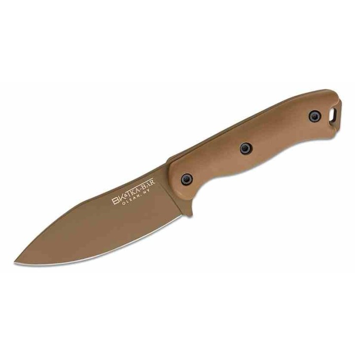 Couteau KA-BAR Becker Nessmuk Tan Lame Acier Carbone 1095 Manche Ultramid Etui Polymer Made USA BKR19 - Livraison Gratuite