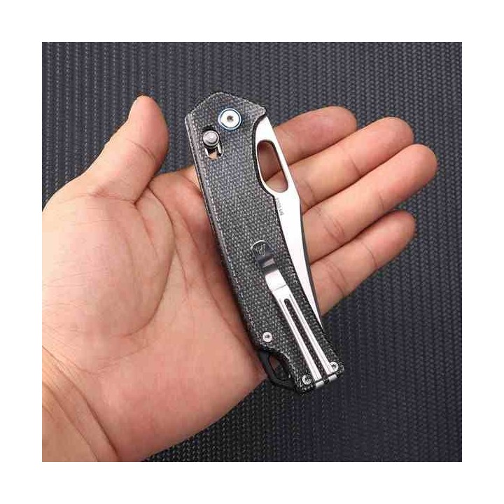 Couteau SRM Knives 9203 MB Ambi Lock Jeans Lame Acier 10Cr15CoMoV Manche Micarta Clip SRM9203MB - Livraison Gratuite