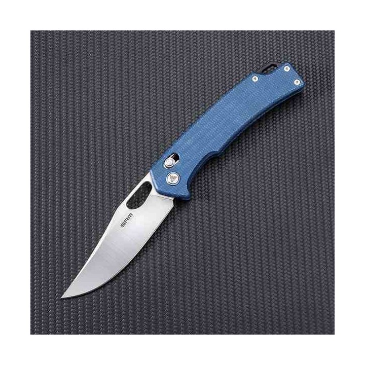 Couteau SRM Knives 9203 ME Ambi Lock Blue Lame Acier 10Cr15CoMoV Manche Micarta Clip SRM9203ME - Livraison Gratuite