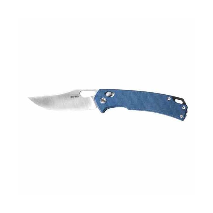 Couteau SRM Knives 9203 ME Ambi Lock Blue Lame Acier 10Cr15CoMoV Manche Micarta Clip SRM9203ME - Livraison Gratuite