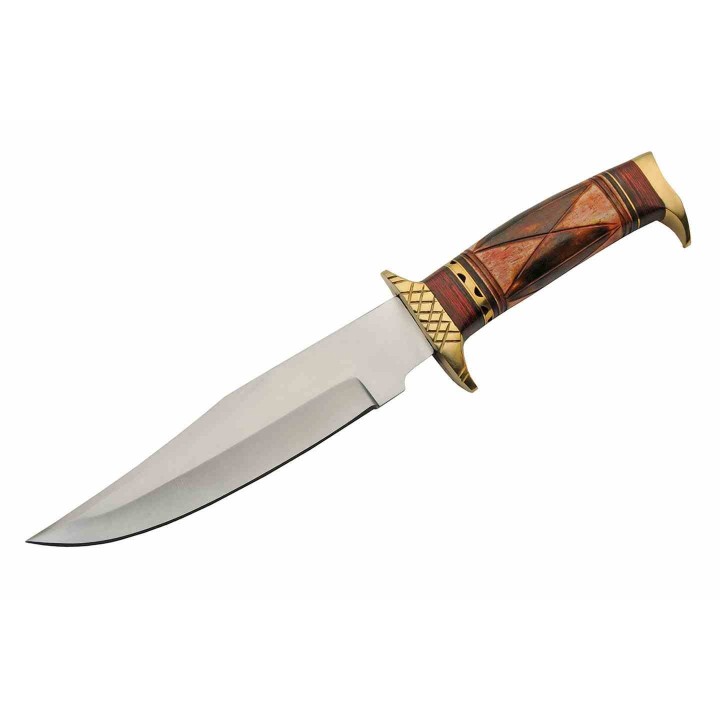 Couteau De Chasse Western Sun Hunter Lame Acier Inox Manche Os Etui Cuir PA203464 - Livaison Gratuite