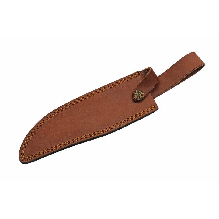 Couteau De Chasse Western Sun Hunter Lame Acier Inox Manche Os Etui Cuir PA203464 - Livaison Gratuite