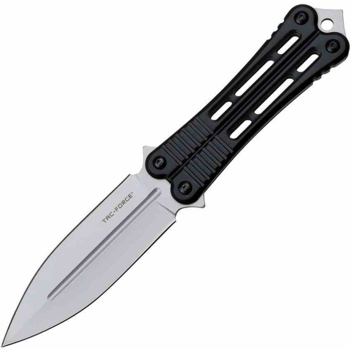 Couteau Papillon Fixe Black Lame Acier 3Cr13 Manche Aluminium Etui Plastique TFFIX023BK - Livraison Gratuite